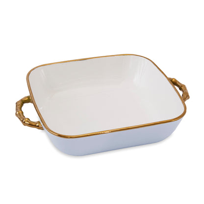 CERAMIC Bambu Square Casserole Periwinkle &amp; White