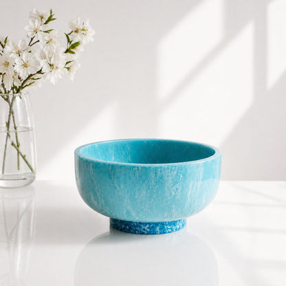 RESIN Rio Small Bowl with Base (Turquoise and Blue)