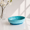 RESIN Rio Large Oval Bowl with Base (Turquoise and Blue)