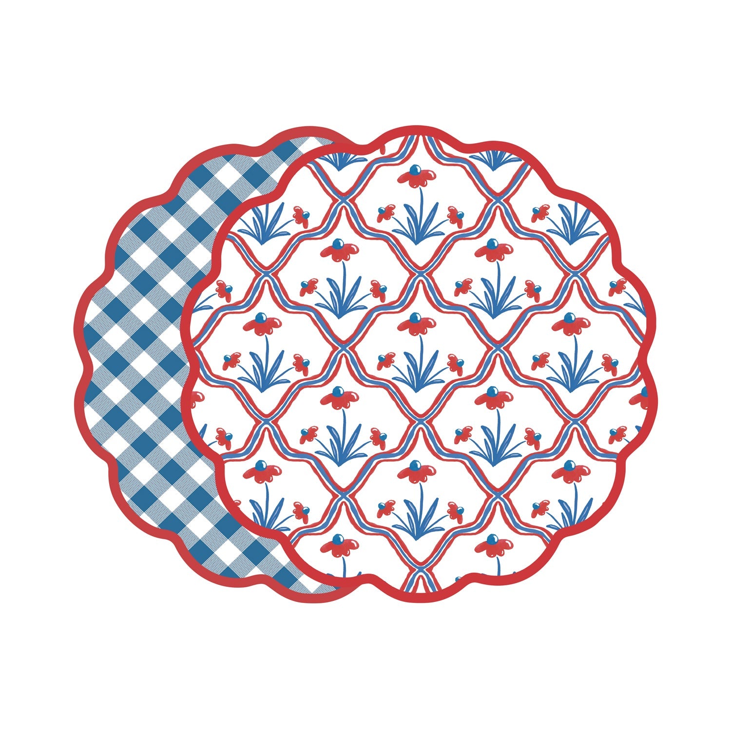 vida-americana-floral-and-gingham-reversible-placemats-set-of-4-red-and-blue