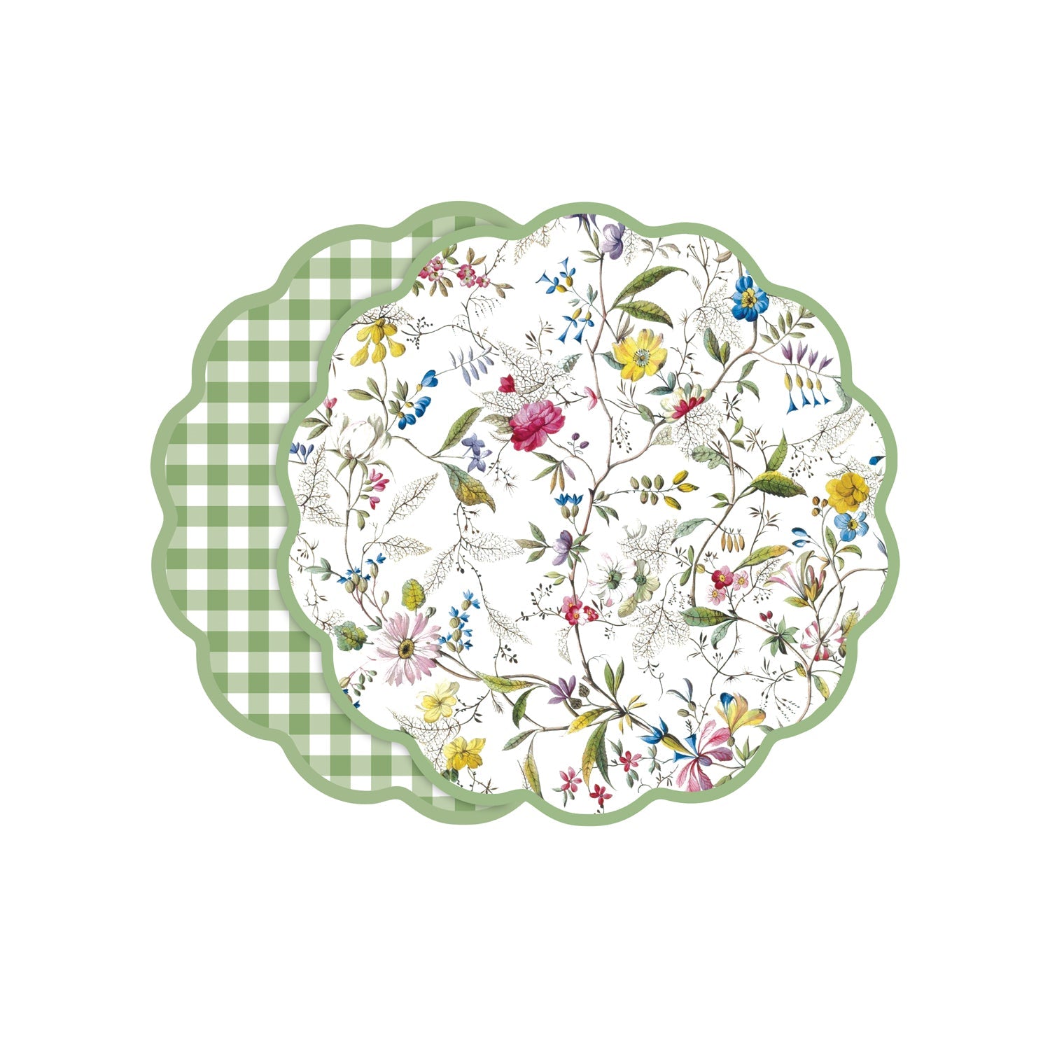 vida-springtime-floral-and-gingham-reversible-placemats-set-of-4-green-and-white