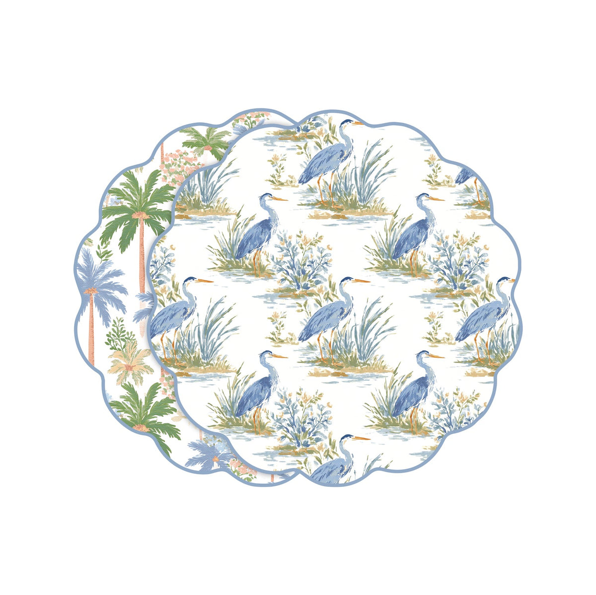 vida-heron-and-palm-trees-reversible-placemats-set-of-4-blue-and-green