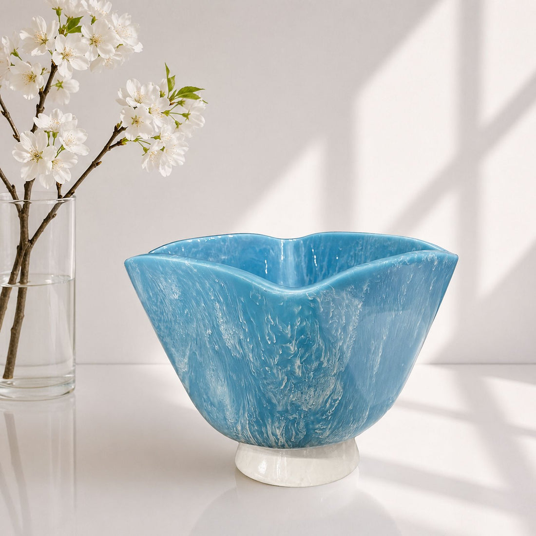 RESIN Rio Large Wine Bucket with Base (Turquoise and White)
