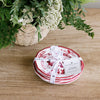 VIDA Faenza Appetizer Plate Set of 4  (Red and White)
