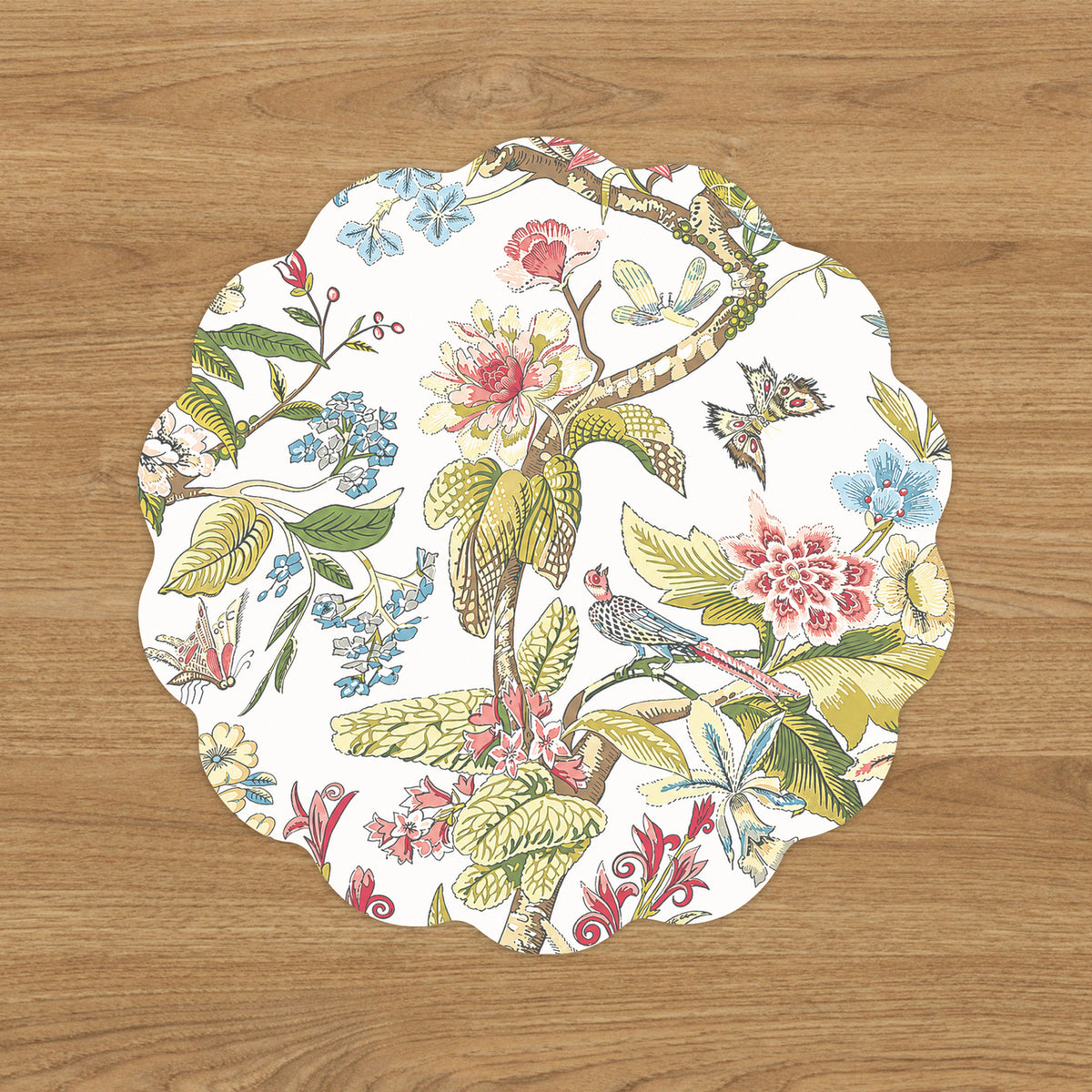 VIDA Floral and Trellis Reversible Placemats Set of 4 (Multi &amp; Pink)