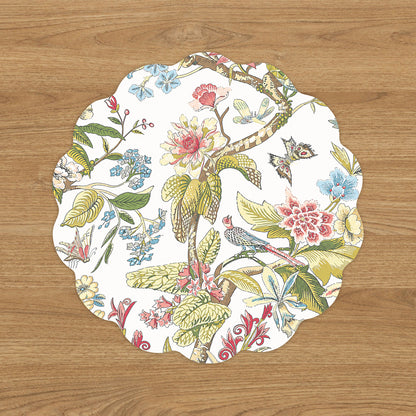 VIDA Floral and Trellis Reversible Placemats Set of 4 (Multi &amp; Pink)