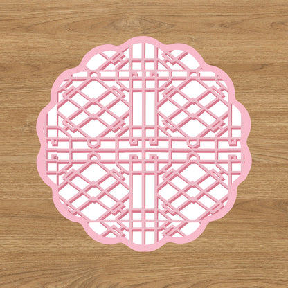 VIDA Floral and Trellis Reversible Placemats Set of 4 (Multi &amp; Pink)