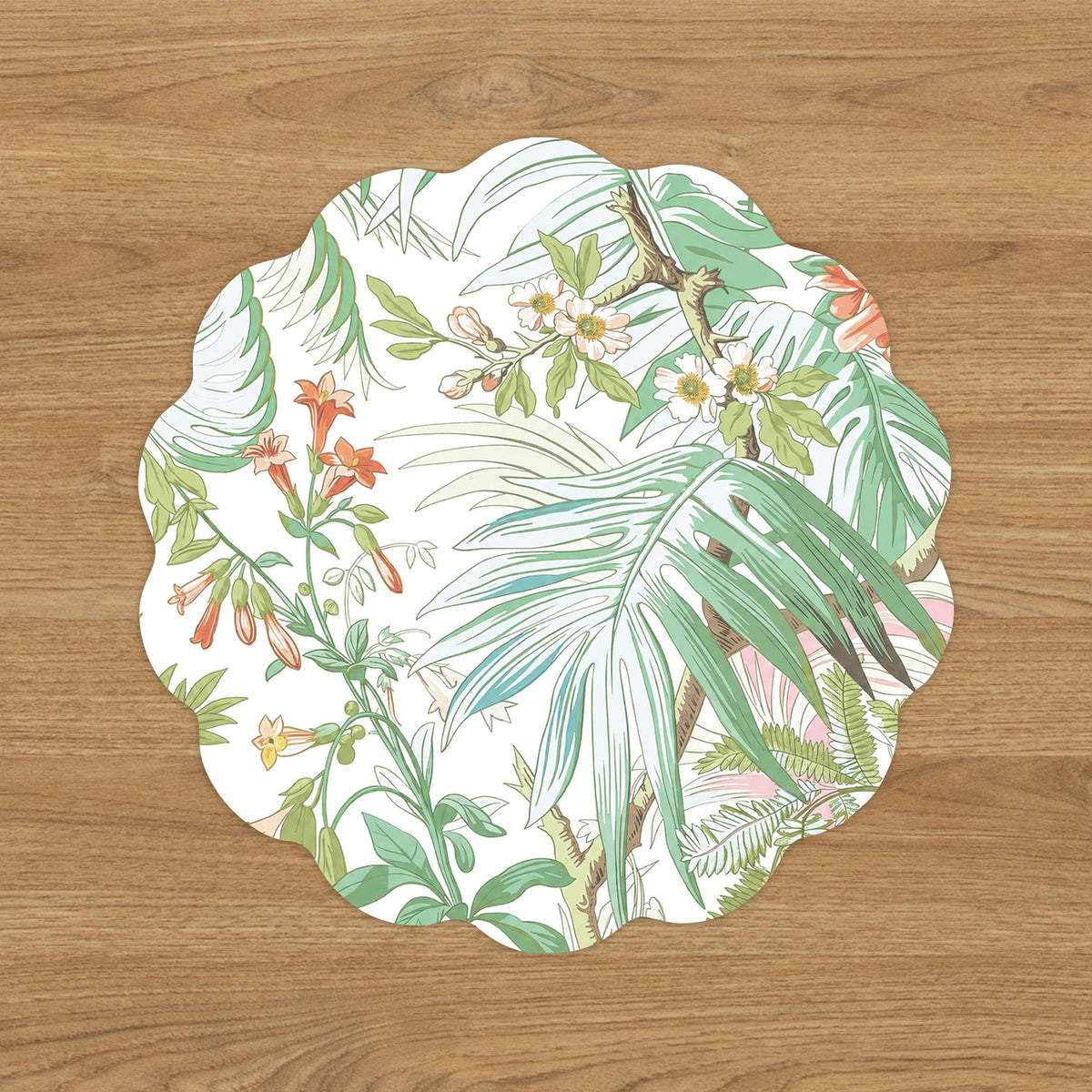VIDA Tropical and Trellis Reversible Placemats Set of 4 (Green &amp; Blue)