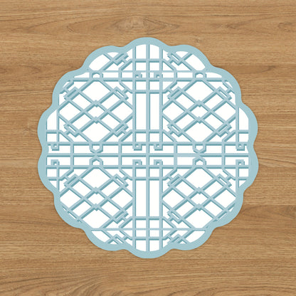 VIDA Tropical and Trellis Reversible Placemats Set of 4 (Green &amp; Blue)
