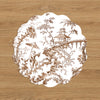 VIDA Chinoiserie and Tropical Reversible Placemats Set of 4 (Brown and Floral)