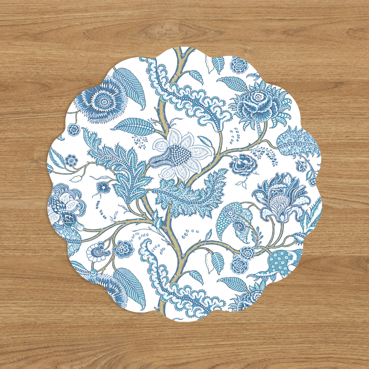 VIDA Blooms and Branches Reversible Placemats Set of 4 (Blue &amp; White)
