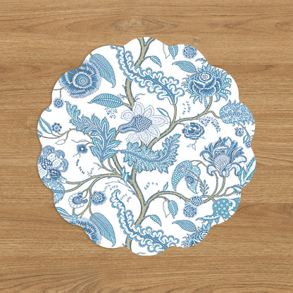 VIDA Blooms and Branches Reversible Placemats Set of 4 (Blue &amp; White)