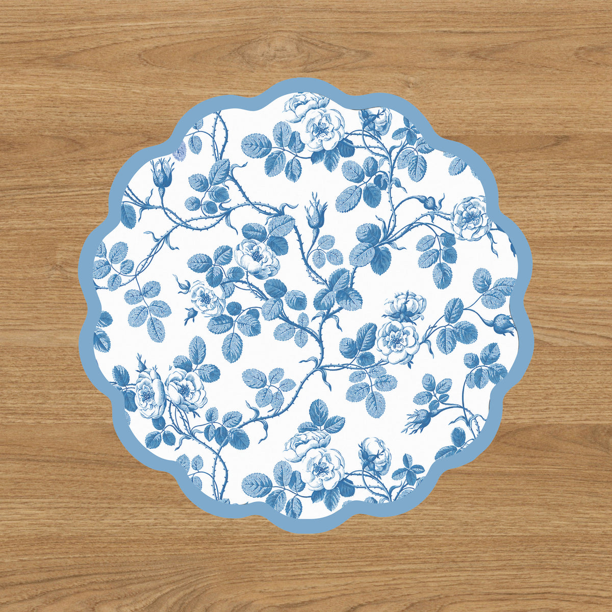 VIDA Blooms and Branches Reversible Placemats Set of 4 (Blue &amp; White)