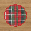 VIDA Nutcracker and Plaid Reversible Placemats Set of 4 (Red and Green)