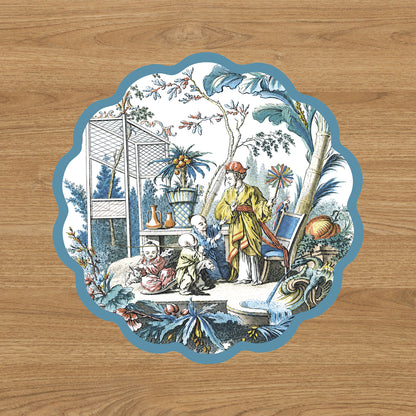 VIDA Chinoiserie and Branches Reversible Placemats Set of 4 (Blue and White)
