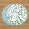 VIDA Floral and Flowers Reversible Placemats Set of 4 (Slate & Green)