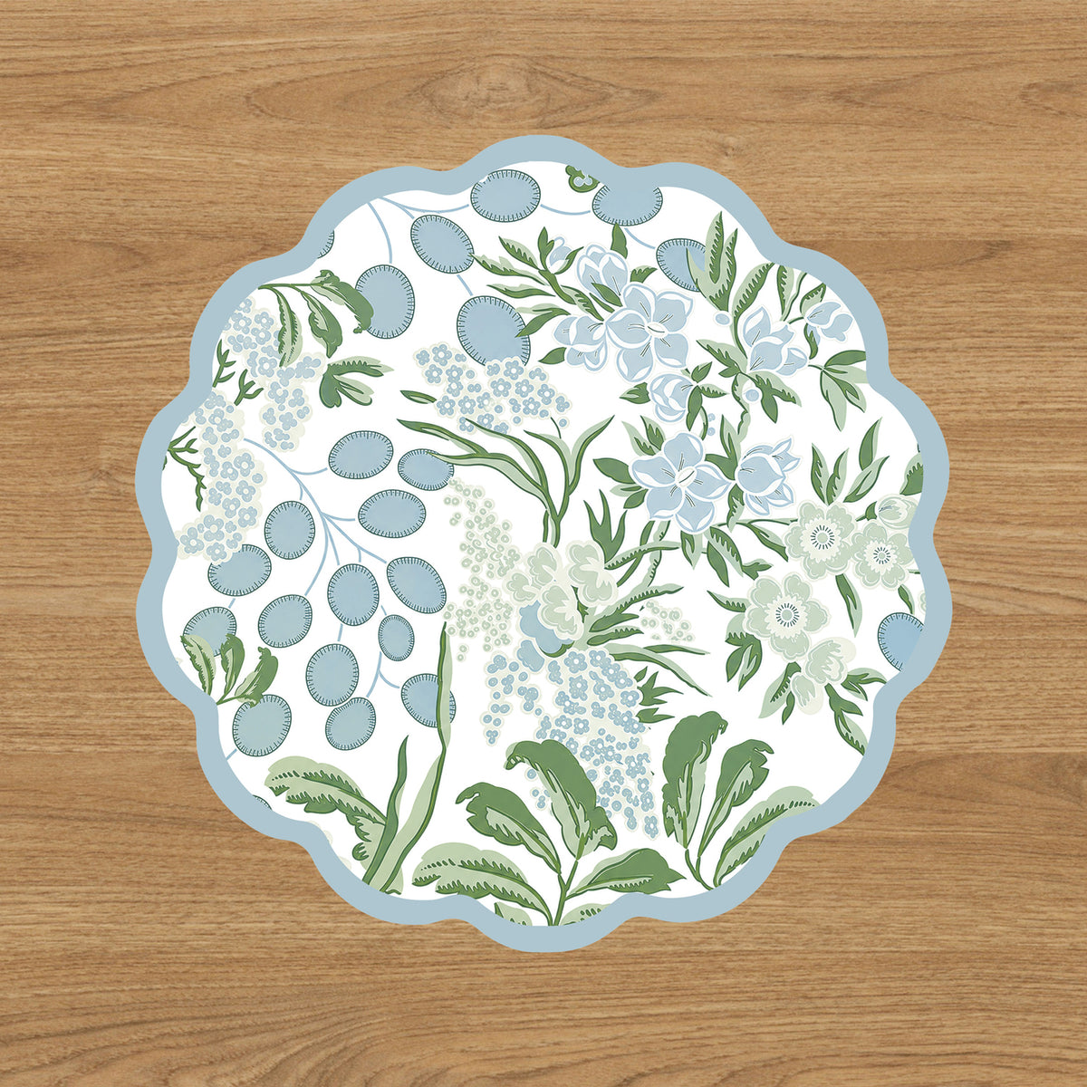 VIDA Floral and Flowers Reversible Placemats Set of 4 (Slate &amp; Green)