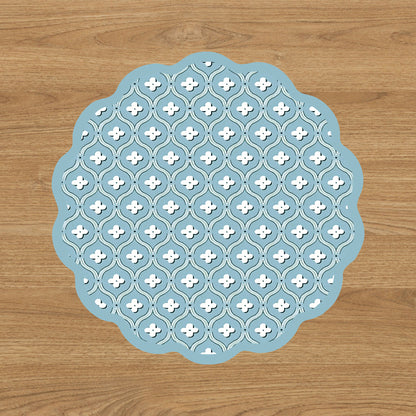 VIDA Floral and Flowers Reversible Placemats Set of 4 (Slate &amp; Green)