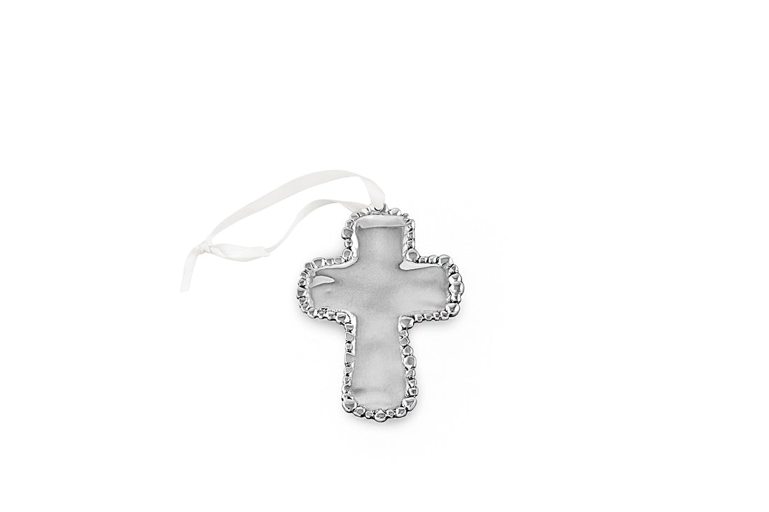 BABY Organic Pearl Cross Ornament
