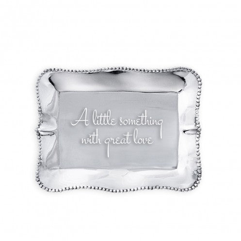 GIFTABLES Pearl Denisse Rectangular Engraved Tray &quot;A little something with great love&quot;