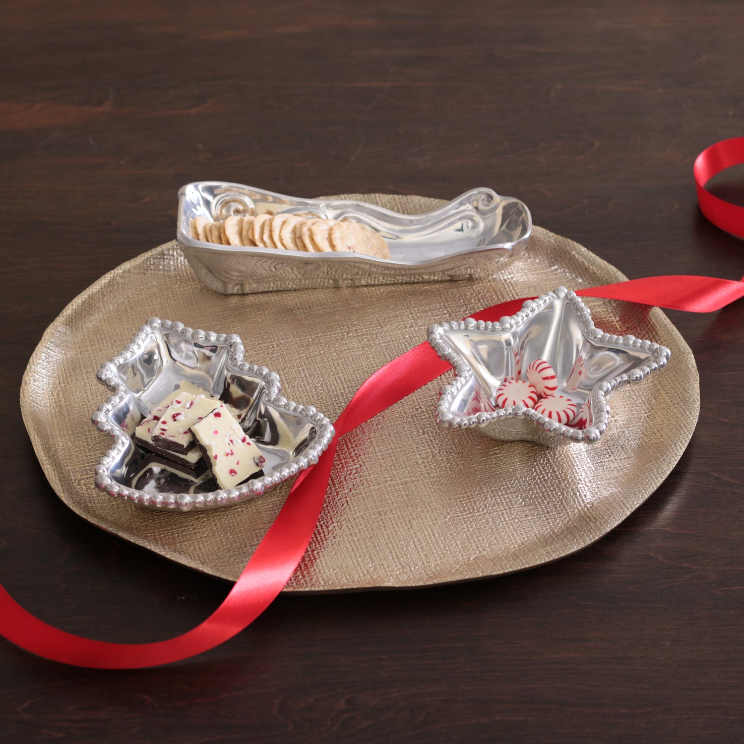 GIFTABLES Holiday Sled Cracker Tray