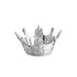 Small silver crown-shaped bowl on a white background