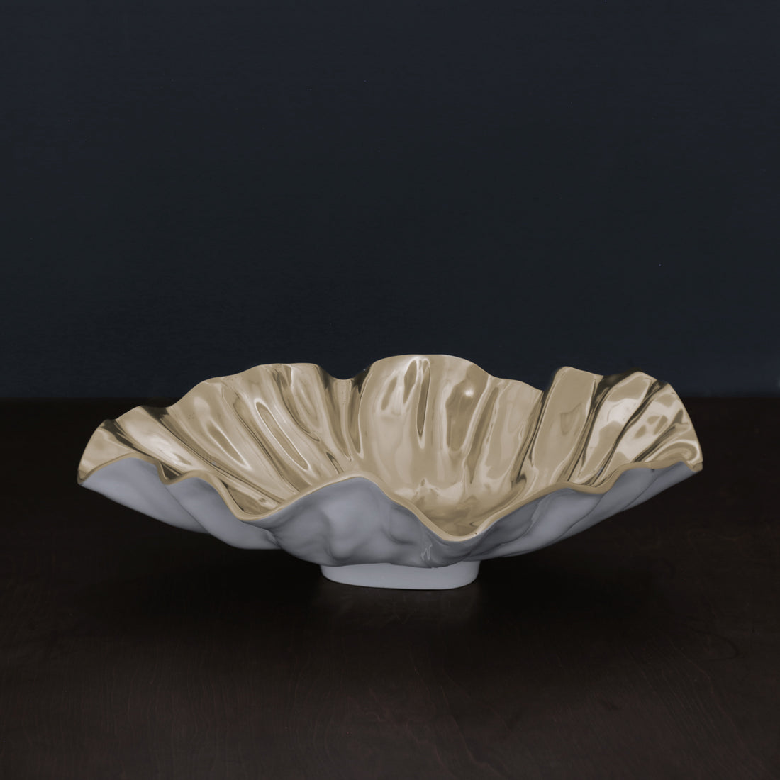 THANNI Bloom Large Bowl (White and Gold)