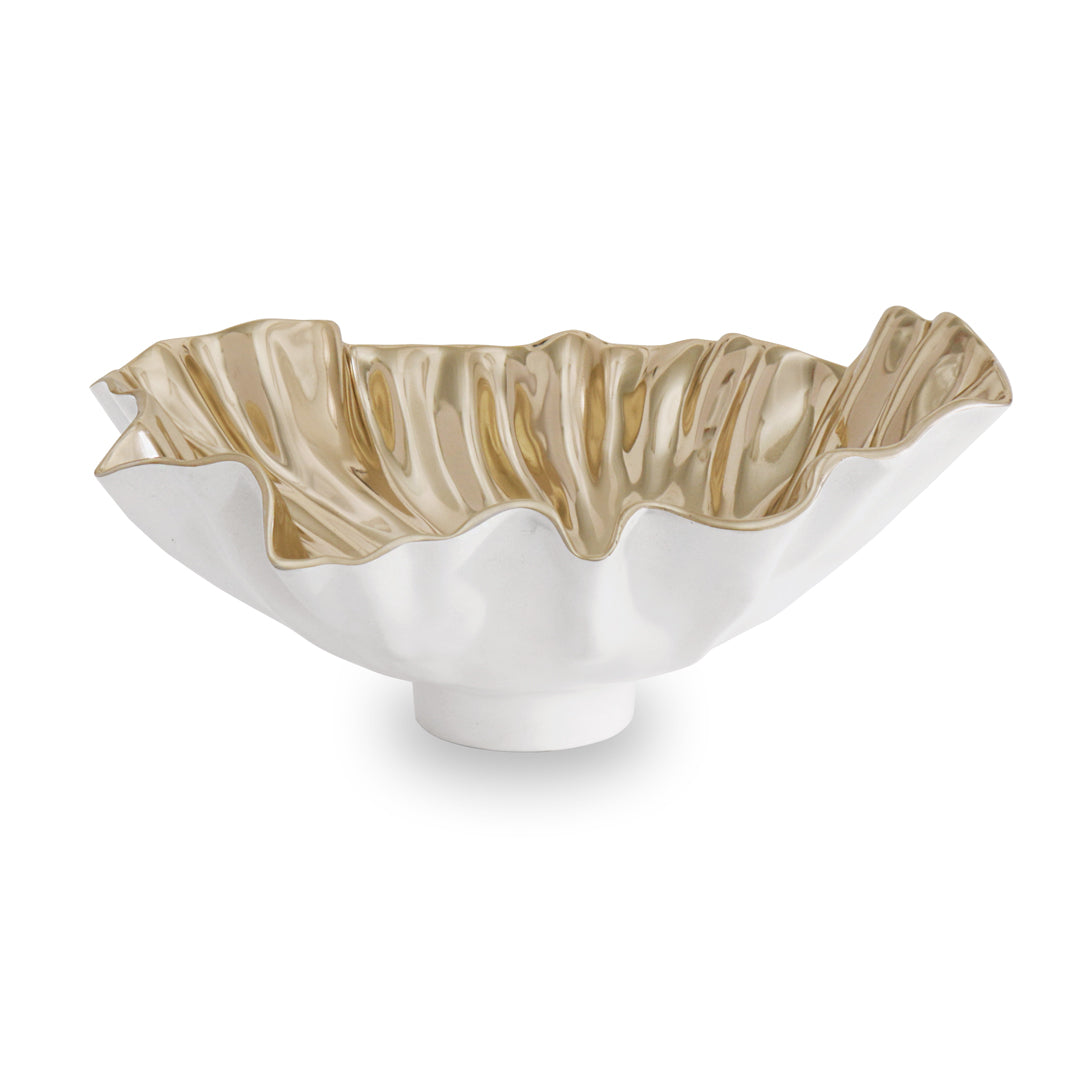 THANNI Bloom Medium Bowl (White and Gold)