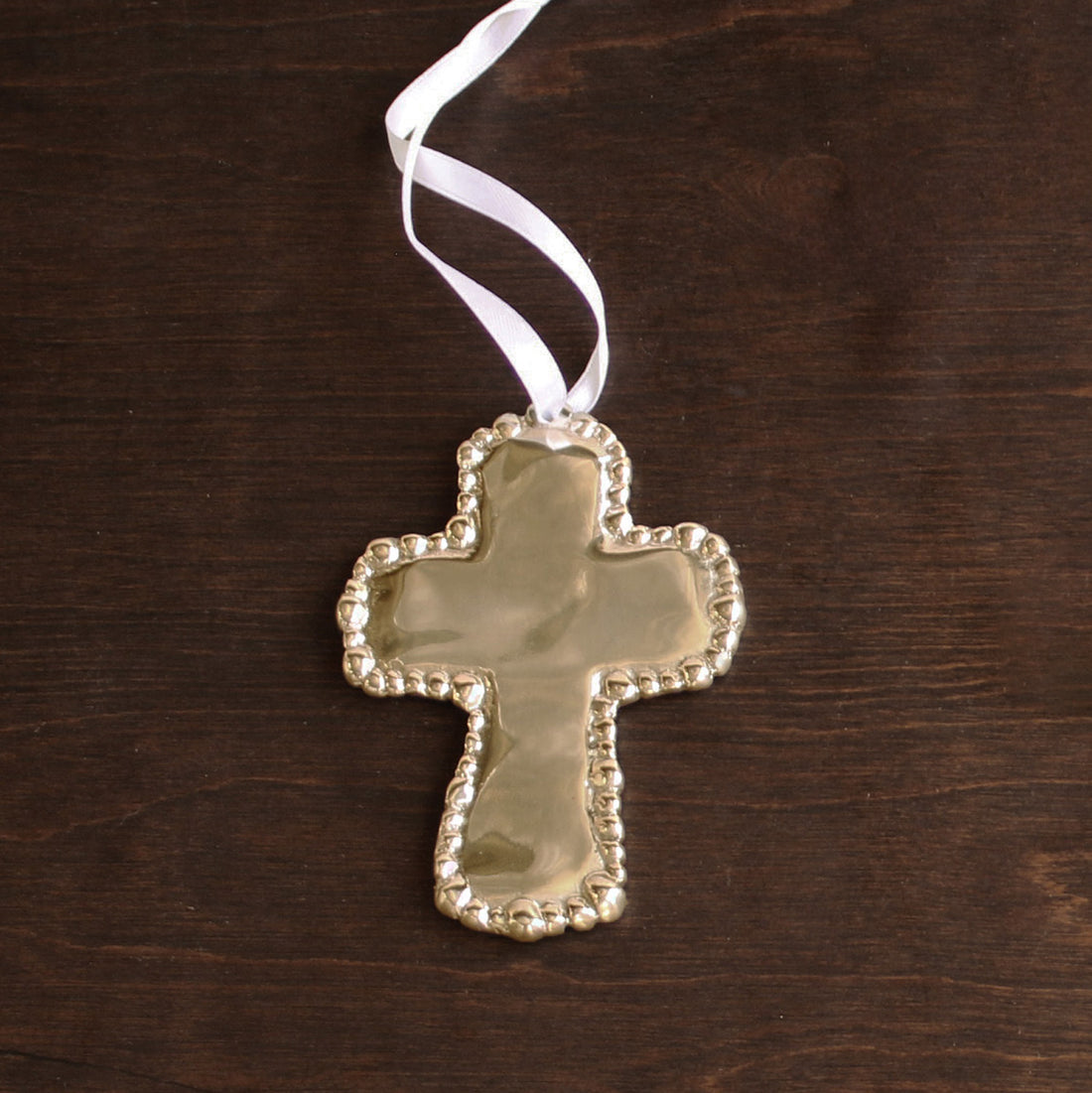 beatriz-ball-giftables-sierra-modern-organic-pearl-cross-ornament-shiny-gold