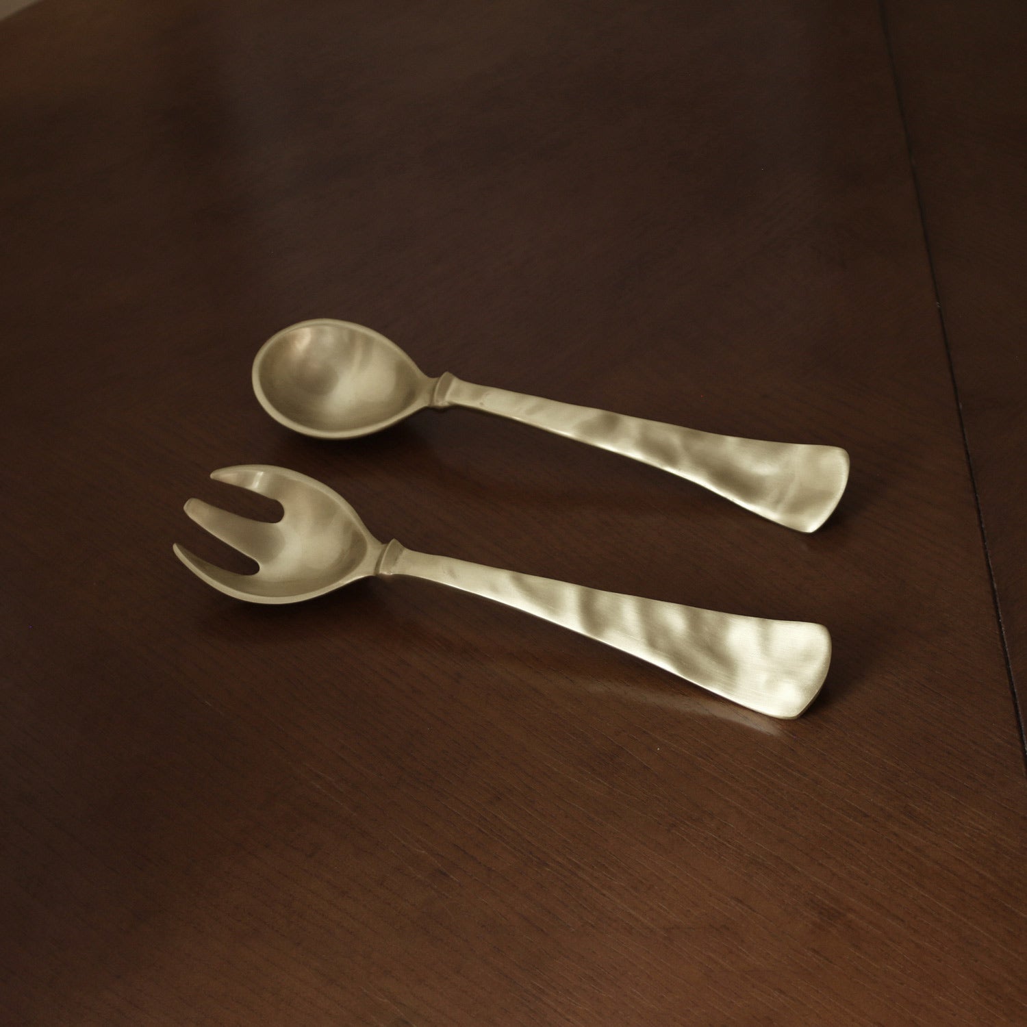 SIERRA MODERN Large Salad Servers (Brushed Gold)