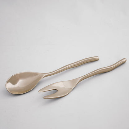 SIERRA MODERN Maia Small Salad Servers (Shiny Gold)