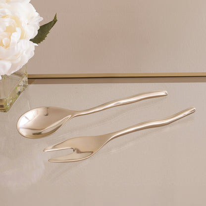 SIERRA MODERN Maia Small Salad Servers (Shiny Gold)