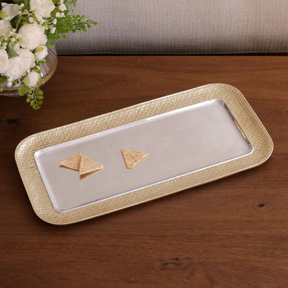 SIERRA MODERN Nassau Long Rectangular Tray (Silver and Gold)