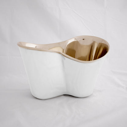 THANNI Double Ice Bucket (White and Gold)