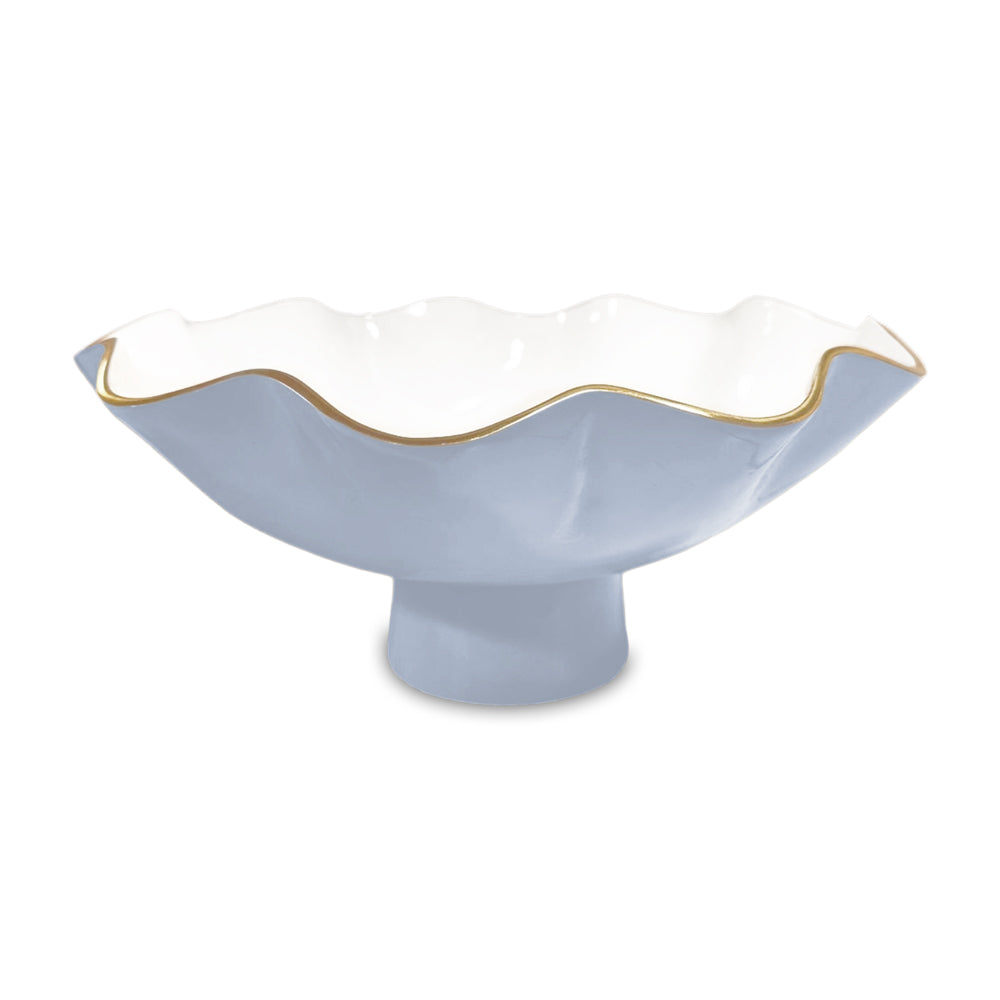 ENCANTO Carola Large Pedestal (Periwinkle and White) SECONDS - NON REFUNDABLE
