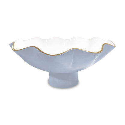 ENCANTO Carola Large Pedestal (Periwinkle and White) SECONDS - NON REFUNDABLE