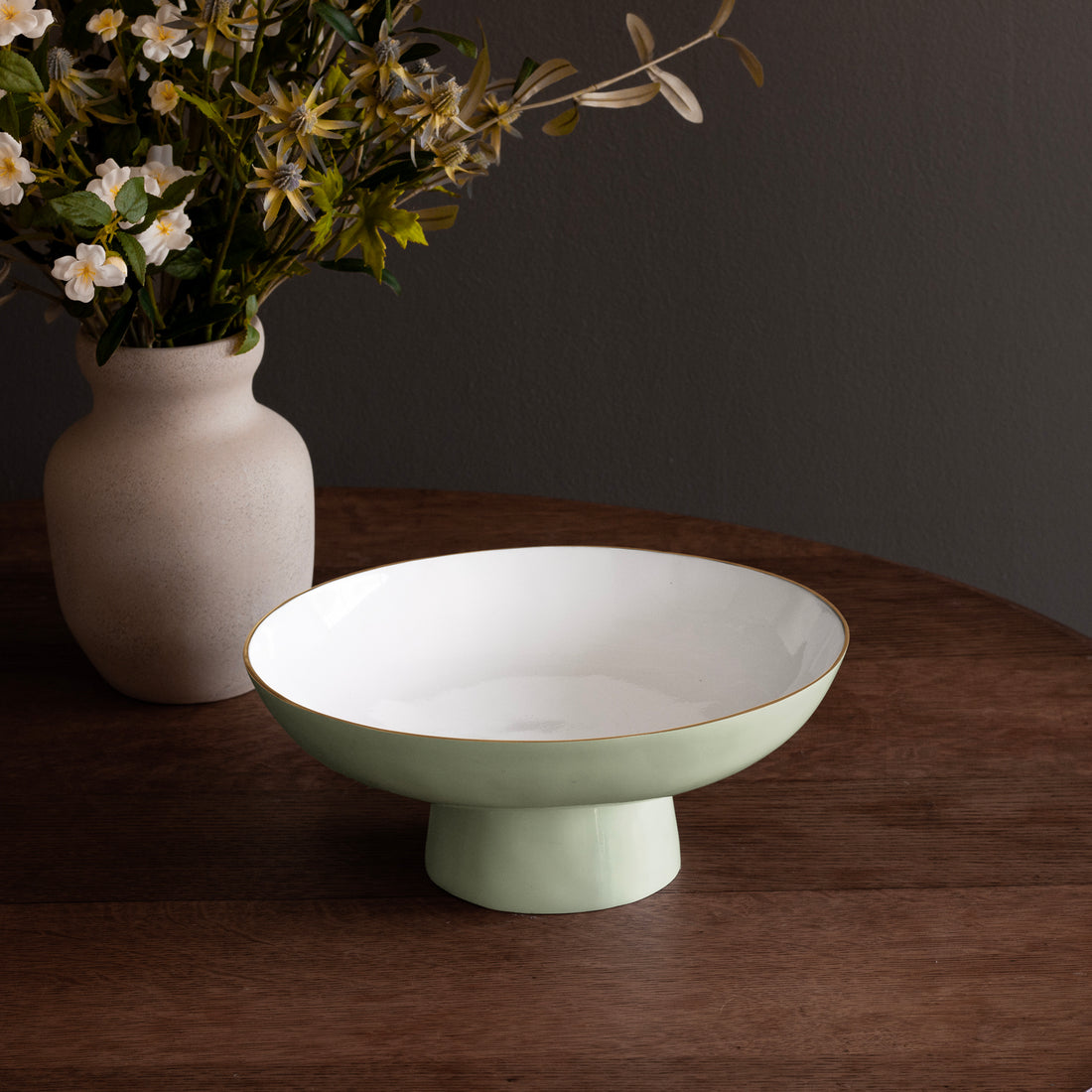 ENCANTO Carnaval Medium Pedestal (Pistachio and White)