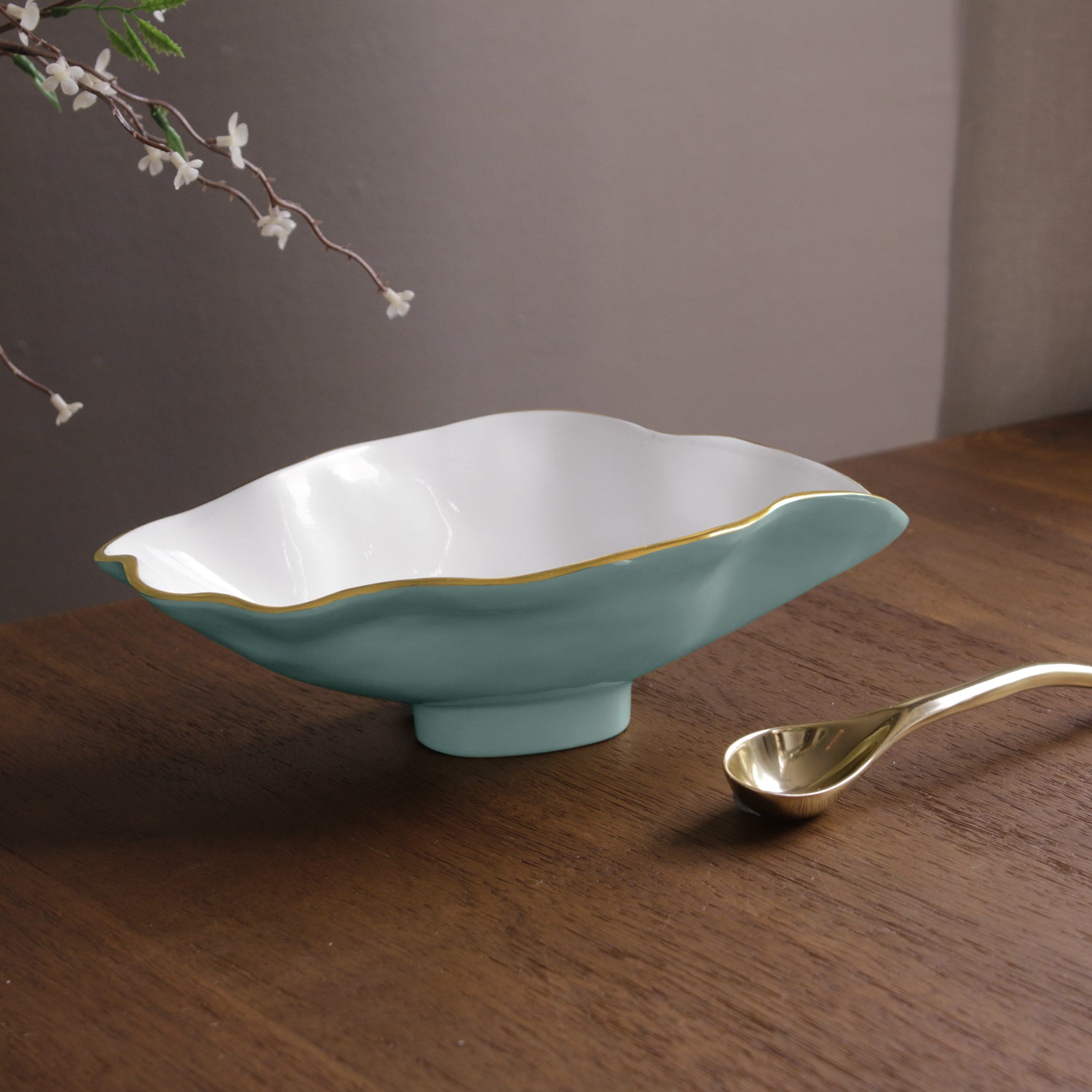 beatriz-ball-encanto-claire-small-oval-bowl-with-spoon-turquoise-white-and-gold