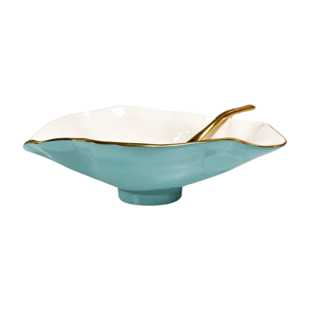 beatriz-ball-encanto-claire-small-oval-bowl-with-spoon-turquoise-white-and-gold