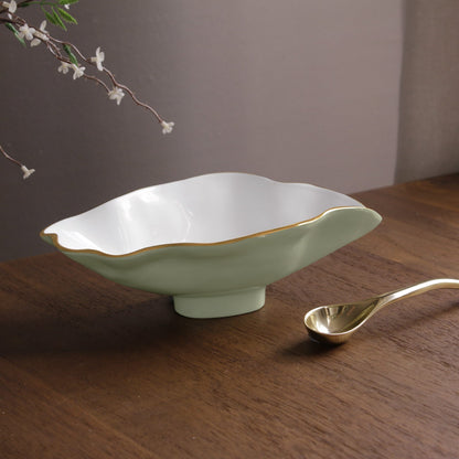 beatriz-ball-encanto-claire-small-oval-bowl-with-spoon-pistachio-white-and-gold