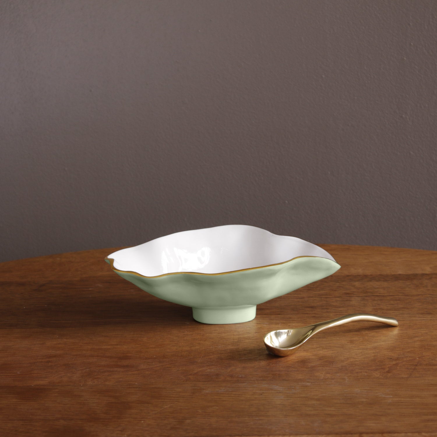 beatriz-ball-encanto-claire-small-oval-bowl-with-spoon-pistachio-white-and-gold