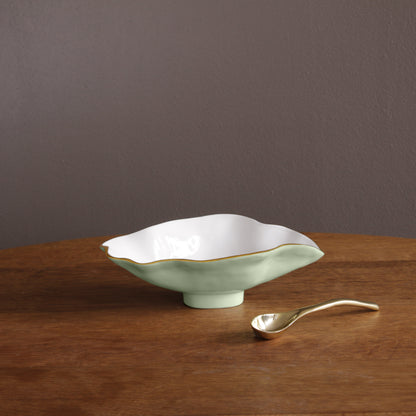 beatriz-ball-encanto-claire-small-oval-bowl-with-spoon-pistachio-white-and-gold