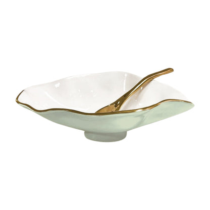 beatriz-ball-encanto-claire-small-oval-bowl-with-spoon-pistachio-white-and-gold