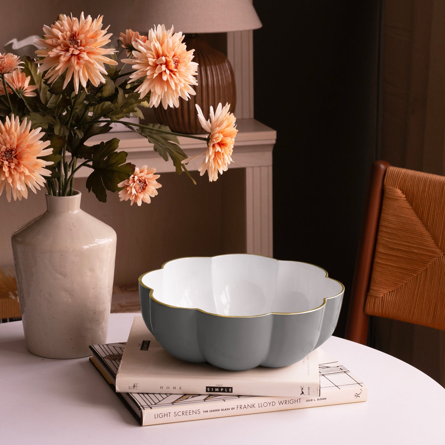 beatriz-ball-encanto-calabaza-large-bowl-pewter-and-white