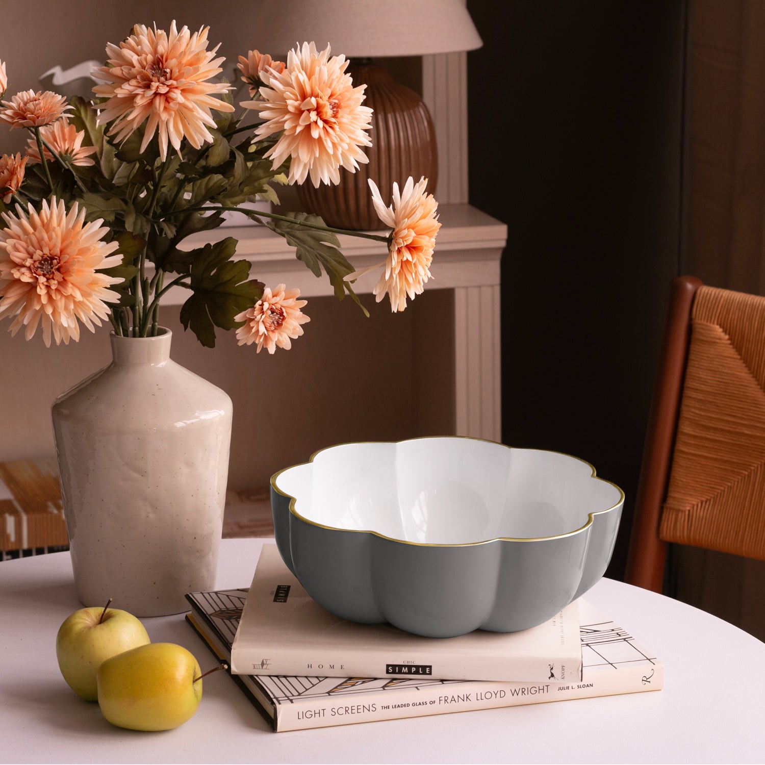 beatriz-ball-encanto-calabaza-large-bowl-pewter-and-white