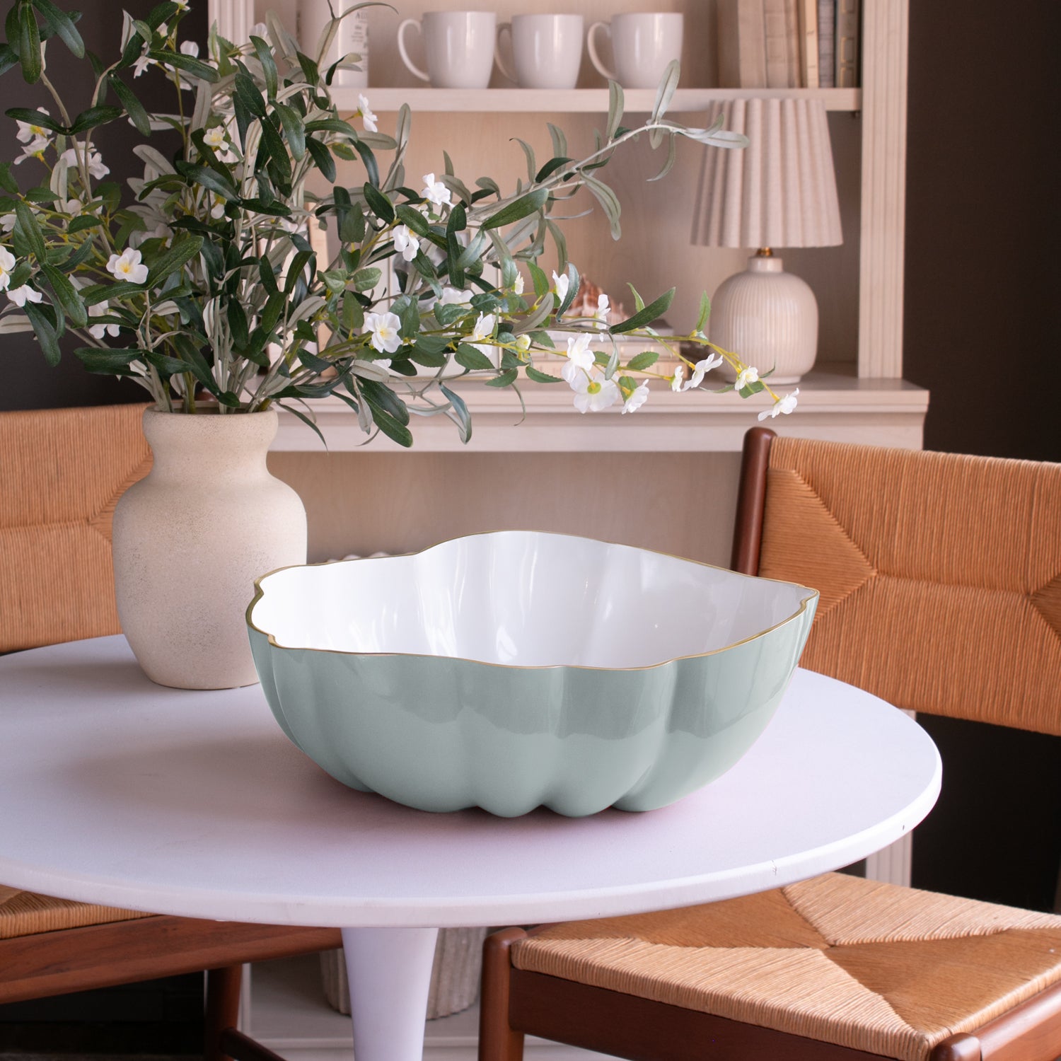 ENCANTO Rita Large Bowl (Slate  and White)