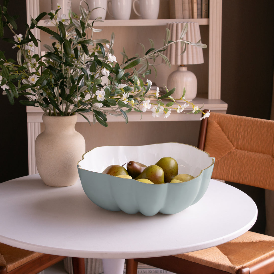 ENCANTO Rita Large Bowl (Slate  and White)
