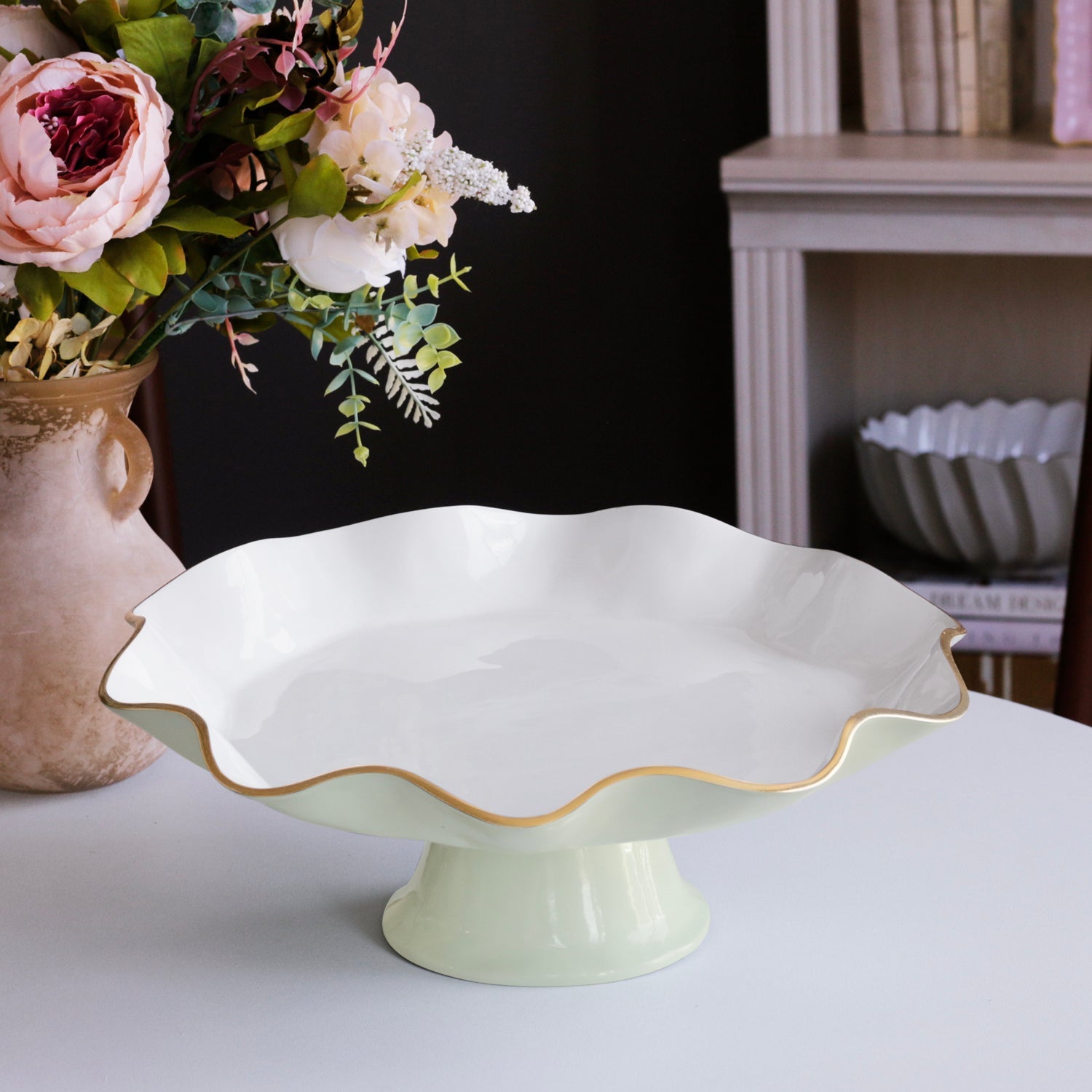 beatriz-ball-encanto-carola-pedestal-cake-plate-pistachio-and-white
