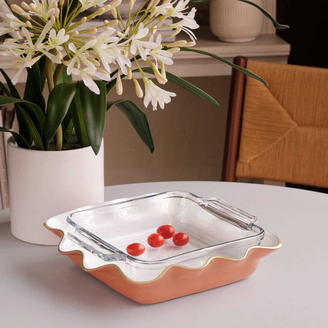 beatriz-ball-encanto-carola-square-casserole-holder-cayenne-and-white
