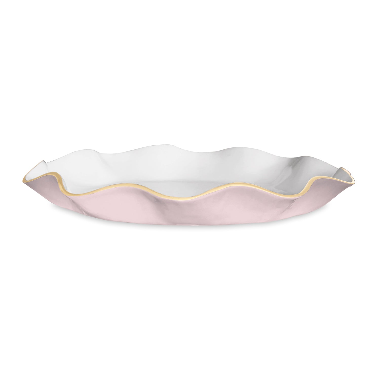 ENCANTO Carola  Large Round Platter (Camellia and White)